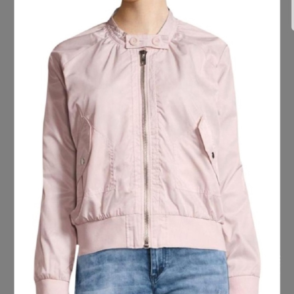 Free People Baby Pink Bomber Jacket